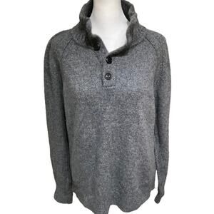 Banana Republic Recycled Wool Grey Sweater L/XL Sustainable Eco Preppy Pullover